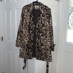 Cheetah pattern trench coat